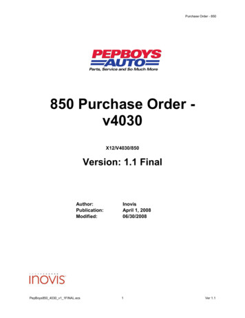 850 Purchase Order - V4030 - Pep Boys