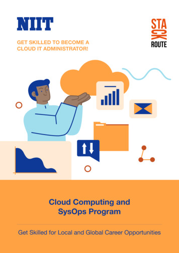 SysOps Program Cloud Computing And - Niit 