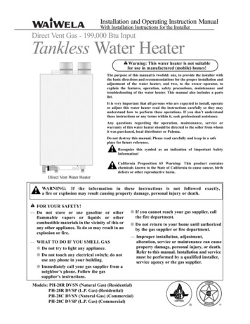 PH28RDV-PH28CDV Manual - Paloma Water Heaters Paloma Water Heaters