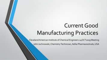 Current Good Manufacturing Practices - AIChE