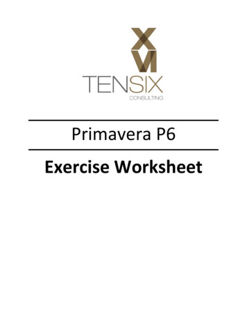 Primavera P6 Exercise Worksheet - TIU