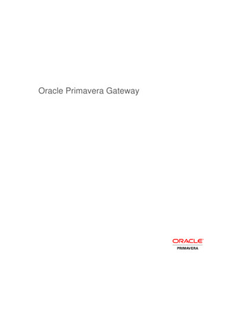 Oracle Primavera Gateway