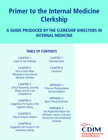 Primer To The Internal Medicine Clerkship