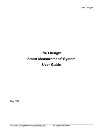 PRO Insight User Guide - QualityMetric
