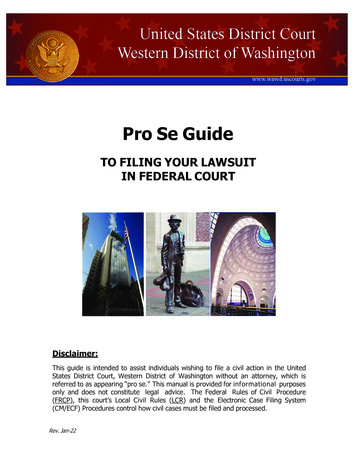 Pro Se Guide - United States District Court