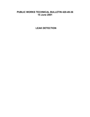 PWTB 420-49-36 Leak Detection - Whole Building Design Guide