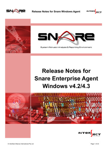 Release Notes For Snare Enterprise Agent Windows V4.2/4