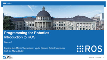 Programming For Robotics ROS For Beginners - ETH Z