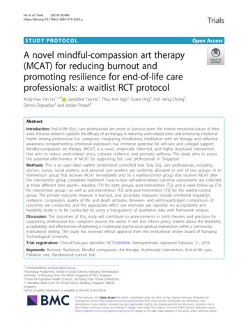 A Novel Mindful-compassion Art Therapy (MCAT) For Reducing Burnout And .