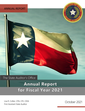 Or's ANNUAL REPORT - Texas