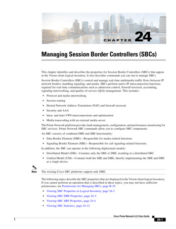 Managing Session Border Controllers (SBCs - Cisco