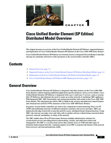 Cisco Unified Border Element (SP Edition) Distributed Model Overview