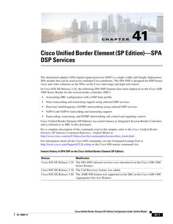 Cisco Unified Border Element (SP Edition) SPA DSP Services