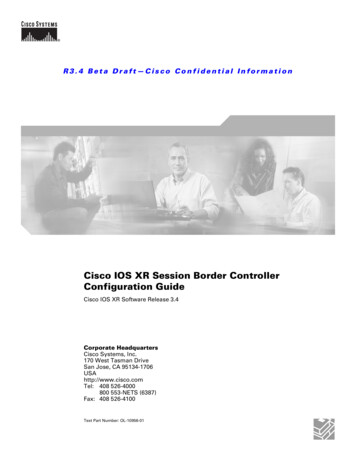 Cisco IOS XR Session Border Controller Configuration Guide