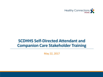 SCDHHS Self-Directed Attendant And Companion Care Stakeholder Training