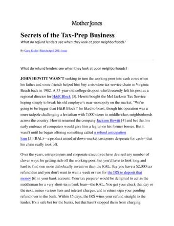 Secrets Of The Tax Prep Business - Policymattersohio 