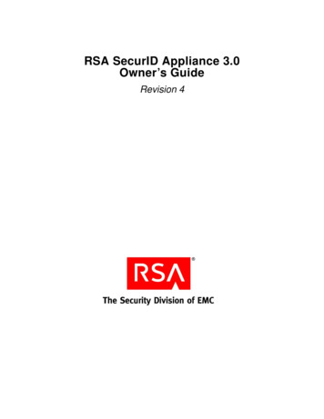 RSA SecurID Appliance 3.0 Owner's Guide