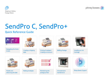 SendPro C, SendPro Quick Reference Guide - Pitney Bowes