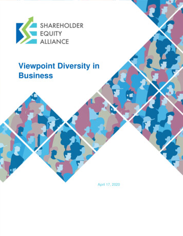 Viewpoint Diversity In Business - Shareholder Equity Alliance
