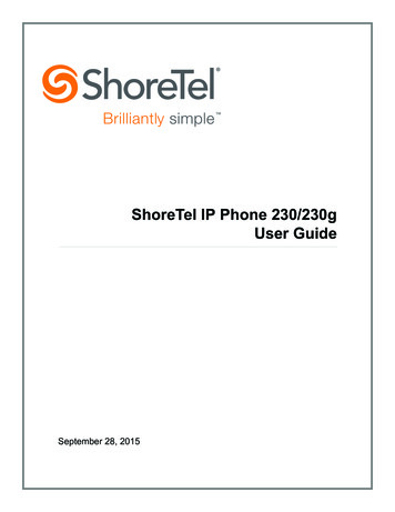 ShoreTel IP Phone 230/230g User Guide - Southboroughtown 