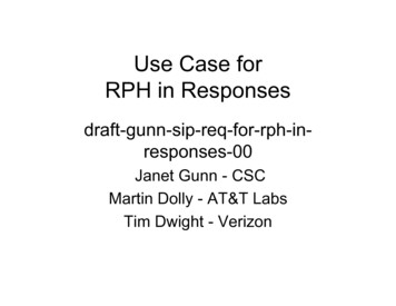 Use Case For RPH In Responses - IETF