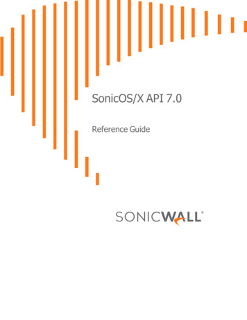 SonicOS/X API 7 - SonicWall