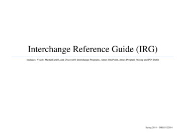 Interchange Reference Guide (IRG) - Century Business Solutions