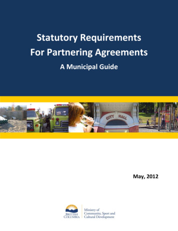 Statutory Requirements For Partnering Agreements - Gov