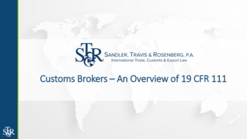 Customs Brokers An Overview Of 19 CFR 111