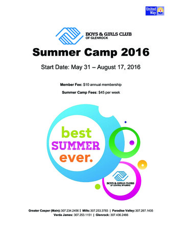 Summer Camp 2016 - Bgccw 