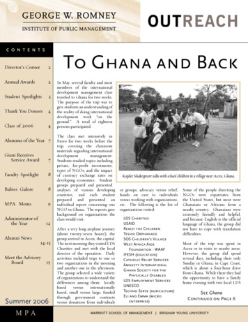 To Ghana And Back - Marriott School Of Business