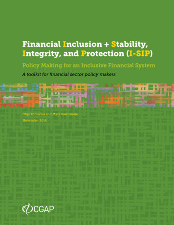 Financial Inclusion Stability, Integrity, And Protection (I-SIP)