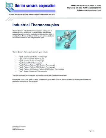 Industrial Thermocouples - Thermo Sensors