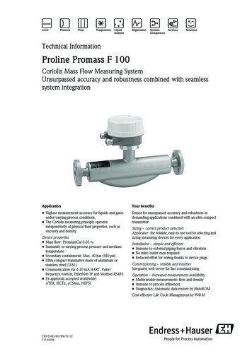 Proline Promass F 100 - Endress Hauser