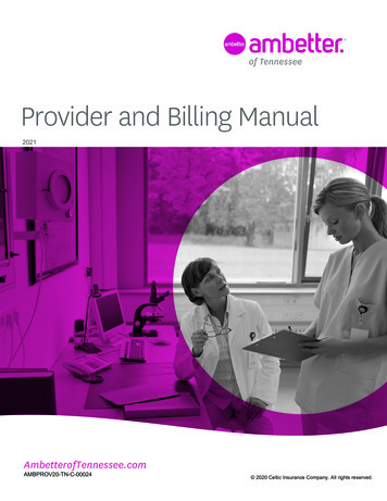 Provider And Billing Manual - Ambetter Of Tennessee