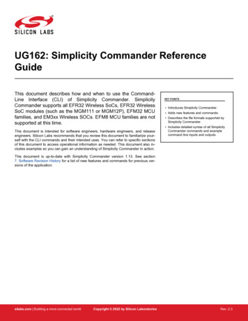 UG162: Simplicity Commander Reference Guide - Silicon Labs