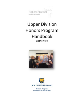 Upper Division Honors Program Handbook - Greeley Colorado