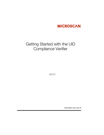 Getting Started With Your UID Compliance Verifier - Microscan