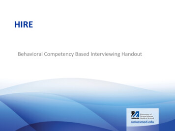 Behavioral Competency Based Interviewing Handout