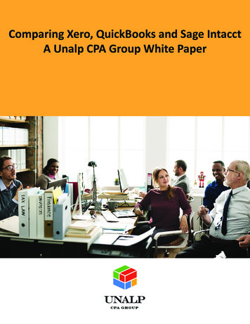 Comparing Xero, QuickBooks And Sage Intacct A Unalp CPA Group White Paper