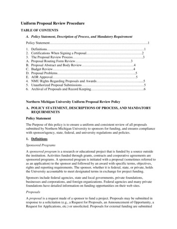 Uniform Proposal Review Procedure - Northern Michigan University