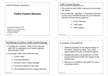Unit 4 Traffic Control Devices - Surames 
