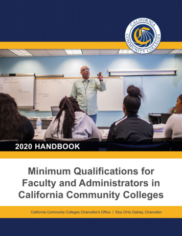 Minimum Qualifications For Faculty And Administrators In California .