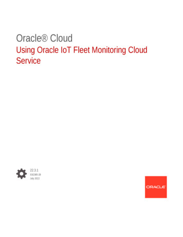 Using Oracle Internet Things Fleet Monitoring Cloud Service