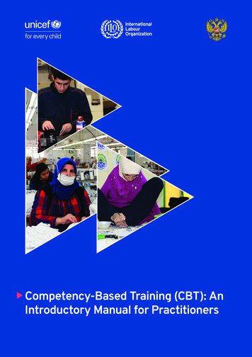 X Competency-Based Training (CBT): An Introductory Manual For Practitioners