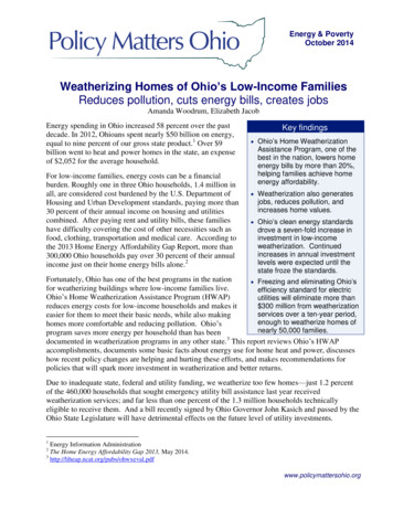 Weatherizing Homes Of Ohio's Low-Income . - Policy Matters Ohio