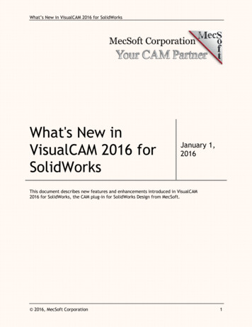 What's New In VisualCAM 2016 For SolidWorks - Mecsoft 