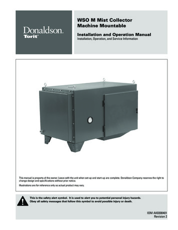 WSO M Mist Collector IOM - Donaldson Filtration Solutions