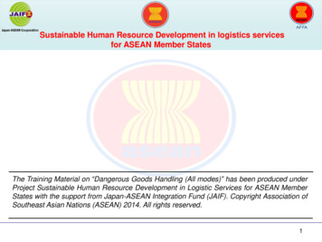 Sustainable Human Resource Development In Logistics Services . - ASEAN