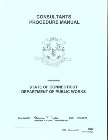 Consultant's Procedure Manual - Connecticut